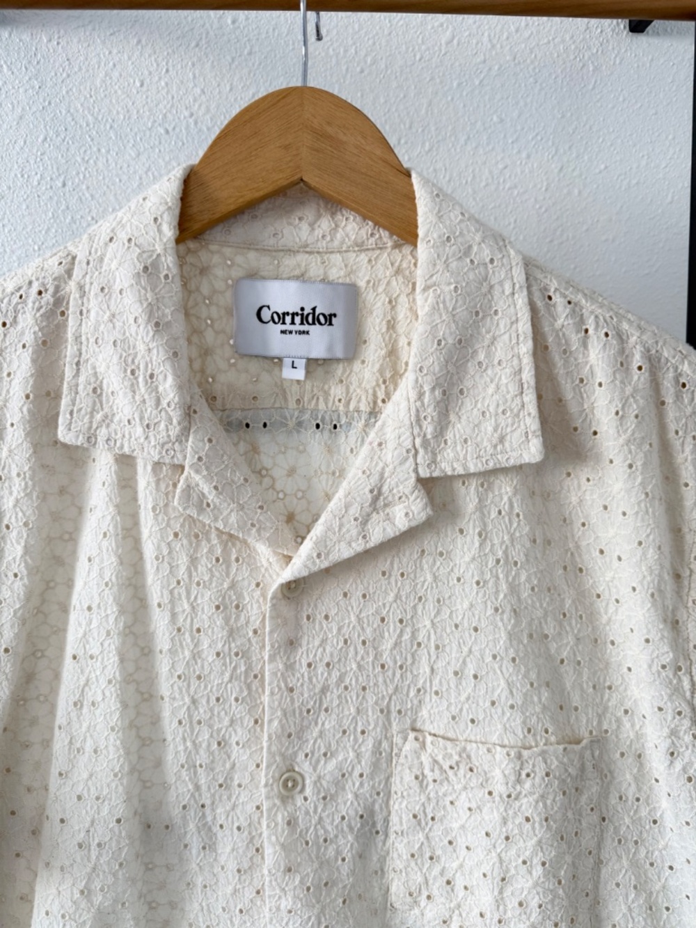Corridor NYC Floral Eyelet Short Sleeve Shirt